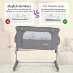 Nešiojama 3-in-1 kūdikio lovytė su penkių padėčių aukščio reguliavimu (Šviesiai pilka)