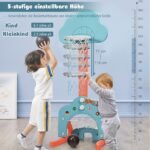 3-in-1 vaikų sporto žaidimų aikštelė su krepšinio lenta ir futbolo vartais (Žalia)