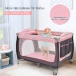 Kūdikio daugiafunkcis maniežas bei lovelė (Rožinė)