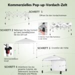 Profesionalus 3x3 m pavėsinis su šonine sienele (Balta)