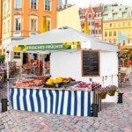 Profesionalus 3x3 m pavėsinis su šonine sienele (Balta)