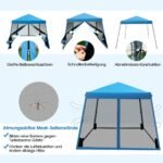 Sulankstomas pavėsinis su nuožulniomis kojomis 3x3m (Mėlyna)