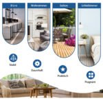 Sulankstomas 3 plokščių erdvių daliklis 260 x 183 cm (Pilka)