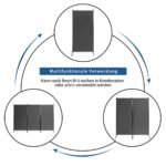 Sulankstomas 3 plokščių erdvių daliklis 260 x 183 cm (Pilka)