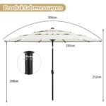 Dvigubai ventiliuojamas lauko skėtis nuo saulės 306 x 306 cm (Smėlio)