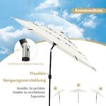 Dvigubai ventiliuojamas lauko skėtis nuo saulės 306 x 306 cm (Smėlio)