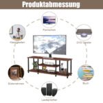 TV stovas su trimis lentynomis ir metaliniu rėmu (Kavos)