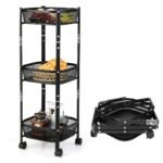 Universalus 3 pakopų sulankstomas vežimėlis (Juoda)