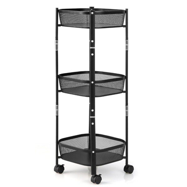 Universalus 3 pakopų sulankstomas vežimėlis (Juoda)