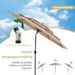 Dvigubai vėdinamas lauko skėtis nuo saulės su trimis pakopomis (Ruda)