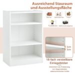 Trijų lygių knygų lentyna su spintele (Balta)