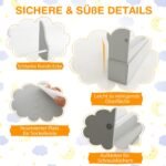 Vaikiška knygų lentyna su keturiomis pakopomis ir apsauga nuo apvirtimo (Pilka)