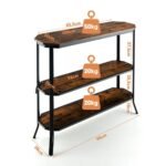 Pramoninis 3 pakopų konsolinis staliukas su atviromis lentynomis (Ruda)