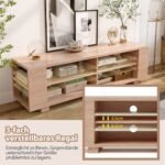 TV stovas su 4 atviromis lentynomis ir 4 šoniniais skyriais (Natūrali)