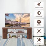 TV spintelė su trimis atviromis lentynomis 110 cm pločio (Kavos)