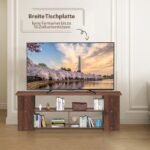 TV spintelė su trimis atviromis lentynomis 110 cm pločio (Kavos)