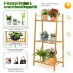 Bambukinė trijų pakopų lentyna augalams (Natūrali)