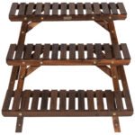 Daugiaaukštis medinis gėlių stovas (Ruda)