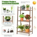 Bambukinė trijų pakopų gėlių lentyna (Ruda)