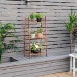 Bambukinė trijų pakopų gėlių lentyna (Ruda)