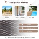 Sodo komplektas: 2 supamieji krėslai ir staliukas (Ruda)