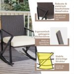 Sodo komplektas: 2 supamieji krėslai ir staliukas (Ruda)