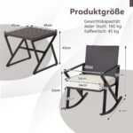 Sodo komplektas: 2 supamieji krėslai ir staliukas (Ruda)