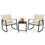 Lauko trijų dalių sūpynių bistro komplektas (Smėlio)