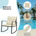 Lauko trijų dalių sūpynių bistro komplektas (Smėlio)