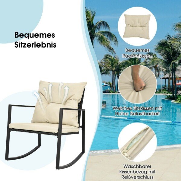 Lauko trijų dalių sūpynių bistro komplektas (Smėlio)