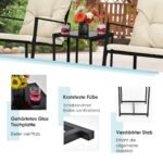 Lauko trijų dalių sūpynių bistro komplektas (Smėlio)