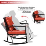 Lauko poilsio komplektas su dviem sūpynių kėdėmis ir stalu (Raudona ir juoda)