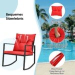 Lauko laužytuvų komplektas su 2 kėdėmis ir staliuku (Raudona)