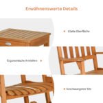 3 dalių lauko baldų komplektas su mediniais supamaisiais krėslais (Natūrali)