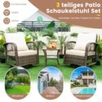 Terasos komplektas su 2 pasukamomis supamomis kėdėmis ir staliuku (Smėlio)