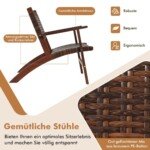 3 dalių lauko bistro komplektas iš eukalipto medienos (Ruda)