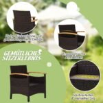 Lauko baldų komplektas – 2 kėdės ir staliukas (Balta)