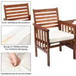 Dviejų vietų akacijos sodo suolas su stalu (Natūrali)