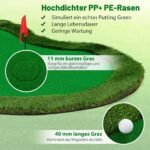 Profesionali golfo treniruočių aikštelė 300x150 cm su 3 skylutėmis (Žalia)