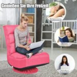 Reguliuojamas pasukamas grindų krėslas su atlenkiamu atlošu (Rožinė)
