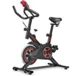 Stacionarus dviratis su 6 kg smagračiu ir LCD ekranėliu (Raudona ir juoda)