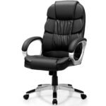 Ergonomiška biuro kėdė su reguliuojamu aukščiu (Juoda)