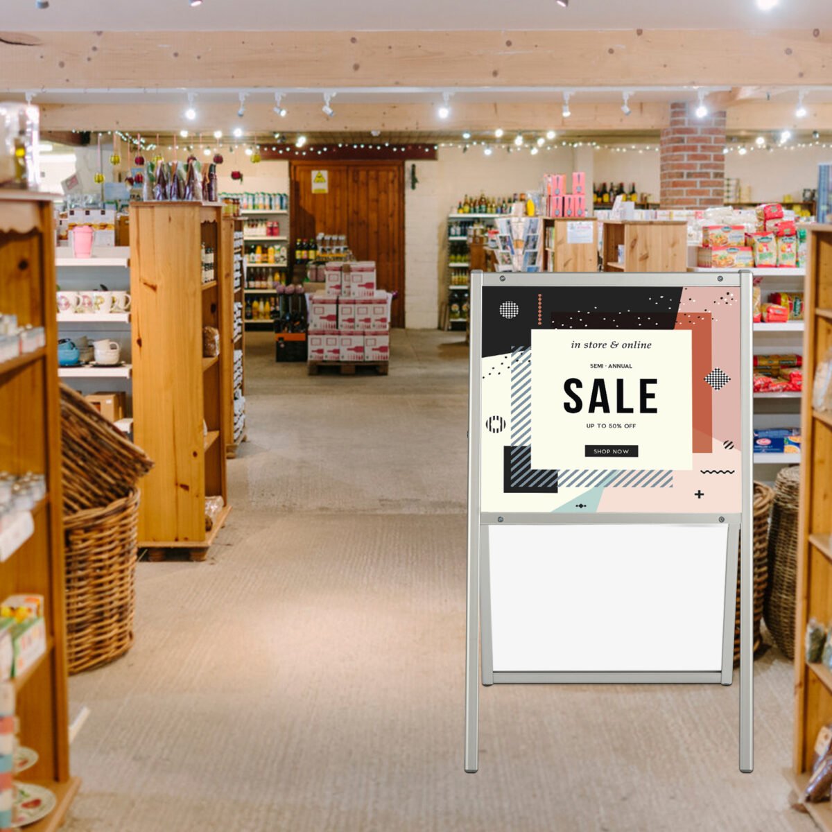 Stabilus A formos stendas 60x90 cm plakatams (Sidabrinė)