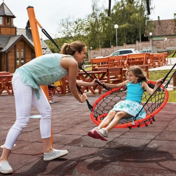 Tinklinė sūpynė su reguliuojamomis virvėmis (Oranžinė)