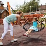 Lizdinė sūpynė su reguliuojamu lynu ir plieno rėmu Ø100cm (Juoda)