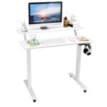 Elektrinis reguliuojamo aukščio rašomasis stalas (Balta)