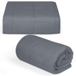 Svorinė antklodė 9 1 kg su premium stiklo granulėmis 203 x 152 cm (Pilka)