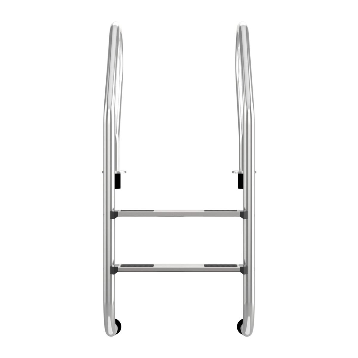 Dvipakopiai baseino laiptai su atrama (Sidabrinė)