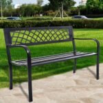 Sodo suoliukas parkui ar balkonui 117 cm (Juoda)