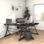 Kampinis rašomasis stalas (Juoda)